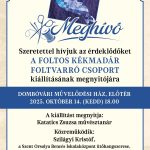 A FOLTOS KÉKMADÁR FOLTVARRÓ CSOPORT KIÁLLÍTÁSMEGNYITÓ